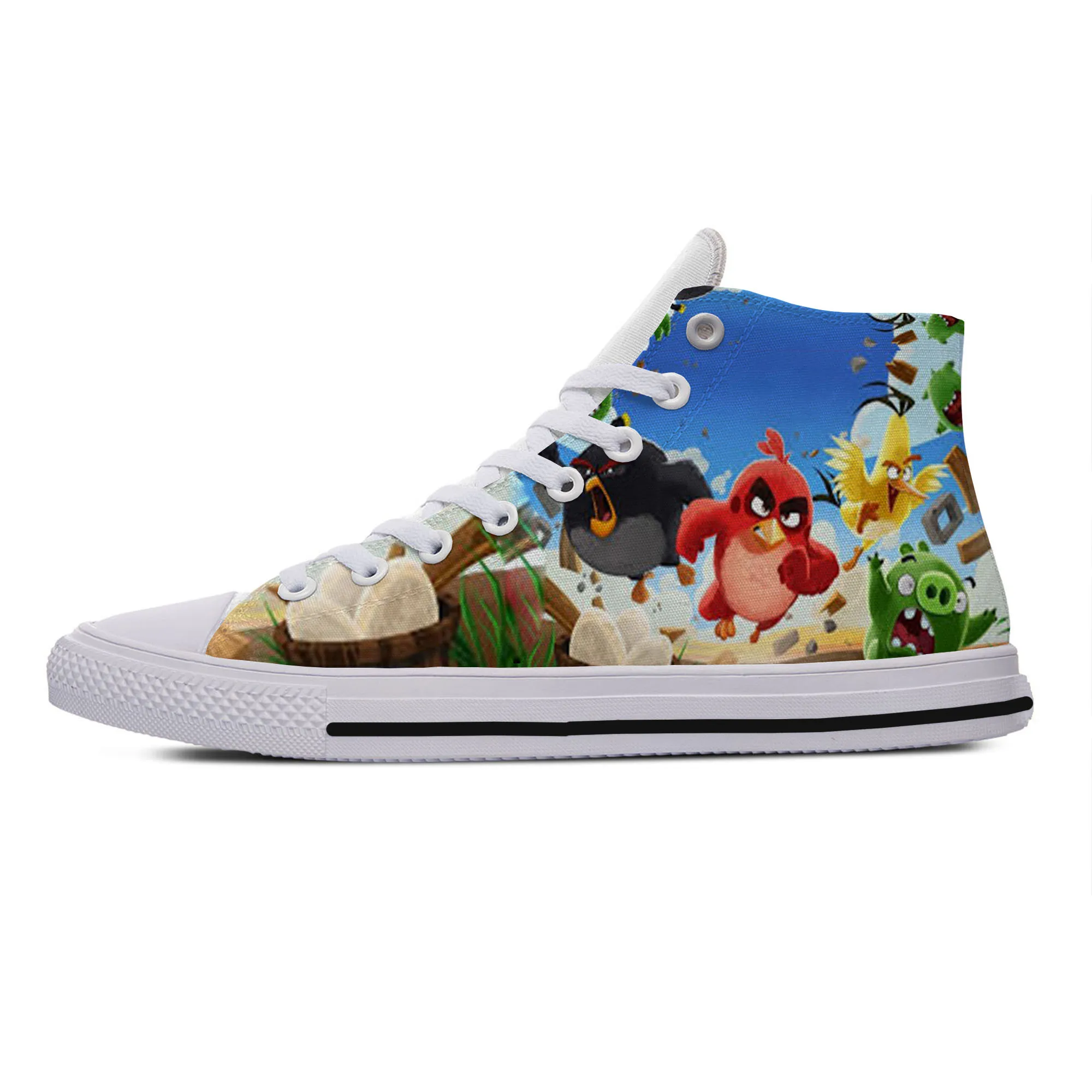 2019 Hot Fashion High Sneakers Handiness Casual Shoes Angry Birds Funny Cute Kawaii Lovely Summer Cartoon 3D Printing | Обувь
