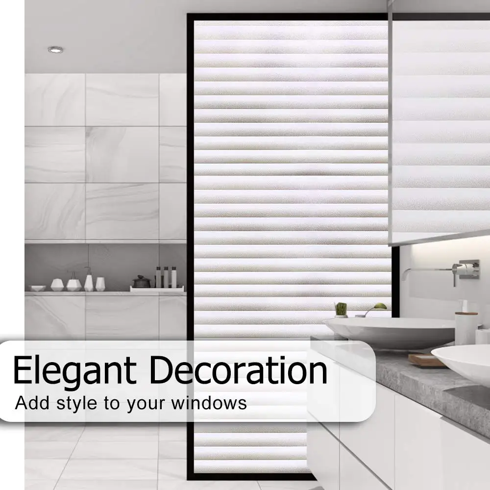 

Multiple sizes available Heat Vinyl Static Cling Privacy Window Film,Frosted Opaque White Louver pattern Decorative Glass Covers