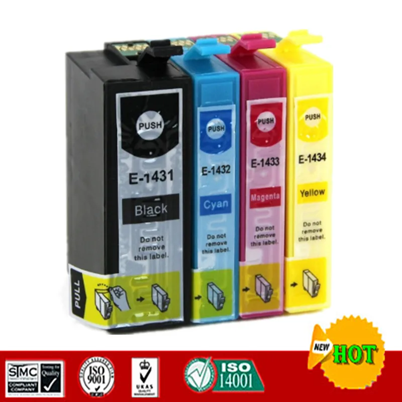

Compatible Ink cartridges for T1431 - T1434 ,suit for Epson 82WD 900WD 960FWD WP-7011 WP-7018 WP-7511 etc.