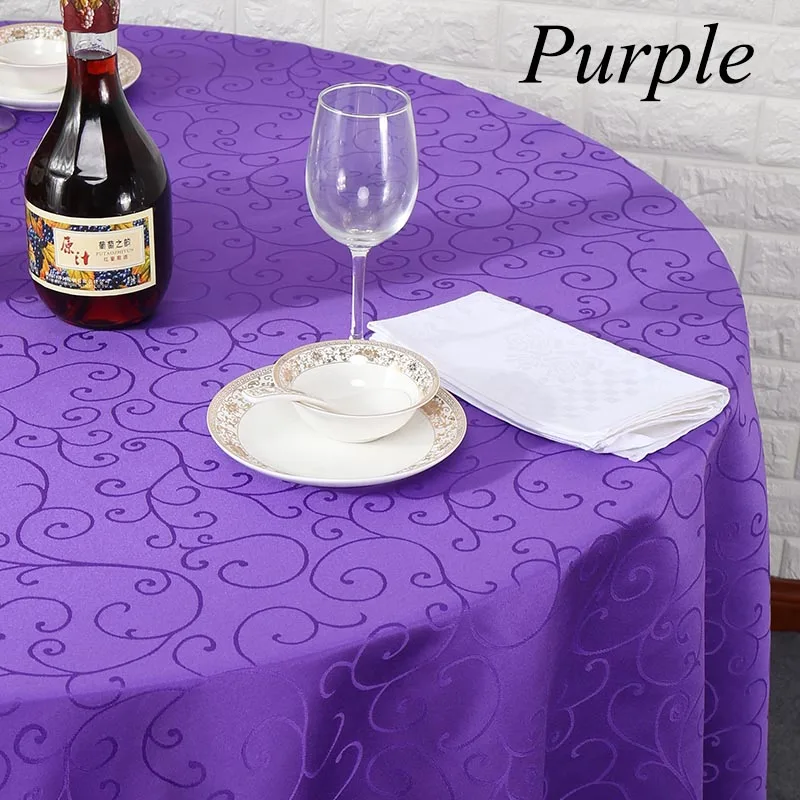 Purple 10 шт./лот полиэстер бесшовные вихревые жаккардовые скатерти для свадебного банкета, вечеринки домашний отель Ресторан Декоративные - Цвет: Purple