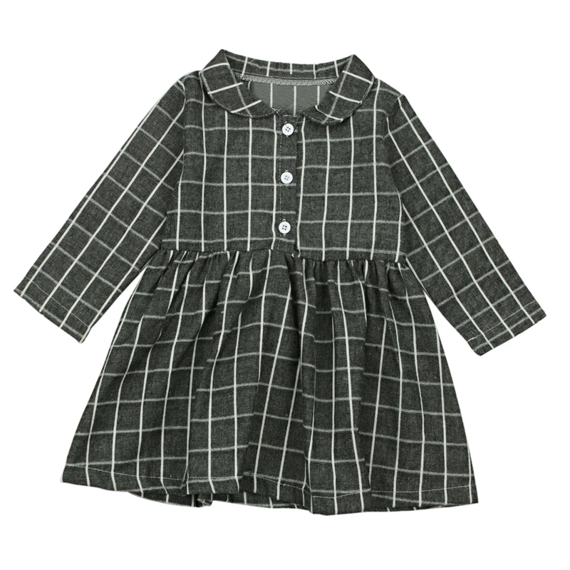 Rorychen Girls Dress Autumn and Winter Clothes Plaid Printed 2018 New Design Kids Casual Dresses | Детская одежда и обувь