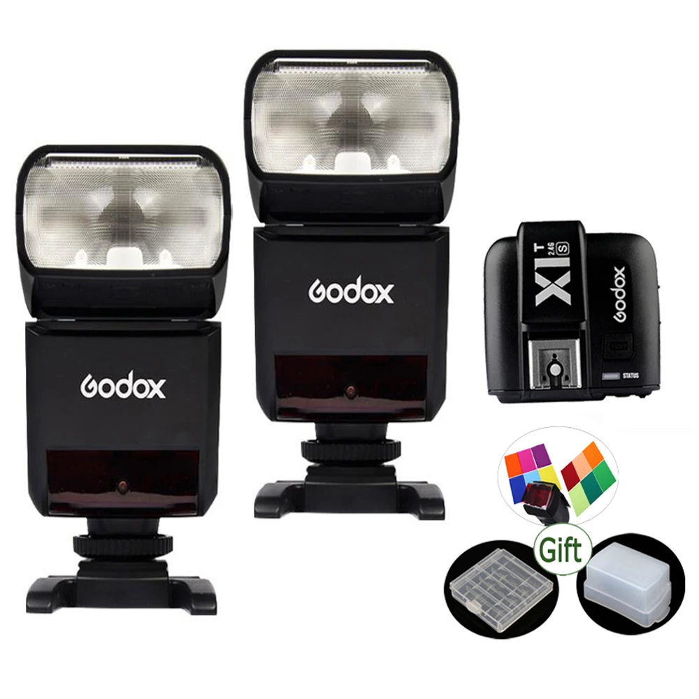 2x Mini Godox Вспышка 350s TTL HSS вспышка + триггер фотопередатчик для беззеркальной