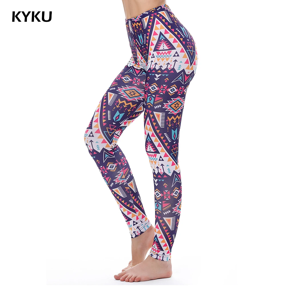 KYKU Brand Unicorn Leggings Women Leggins Fitness Legging Sexy Pants High Waist Push Up Shiny 3d Printed Rainbow Star Cat Donuts
