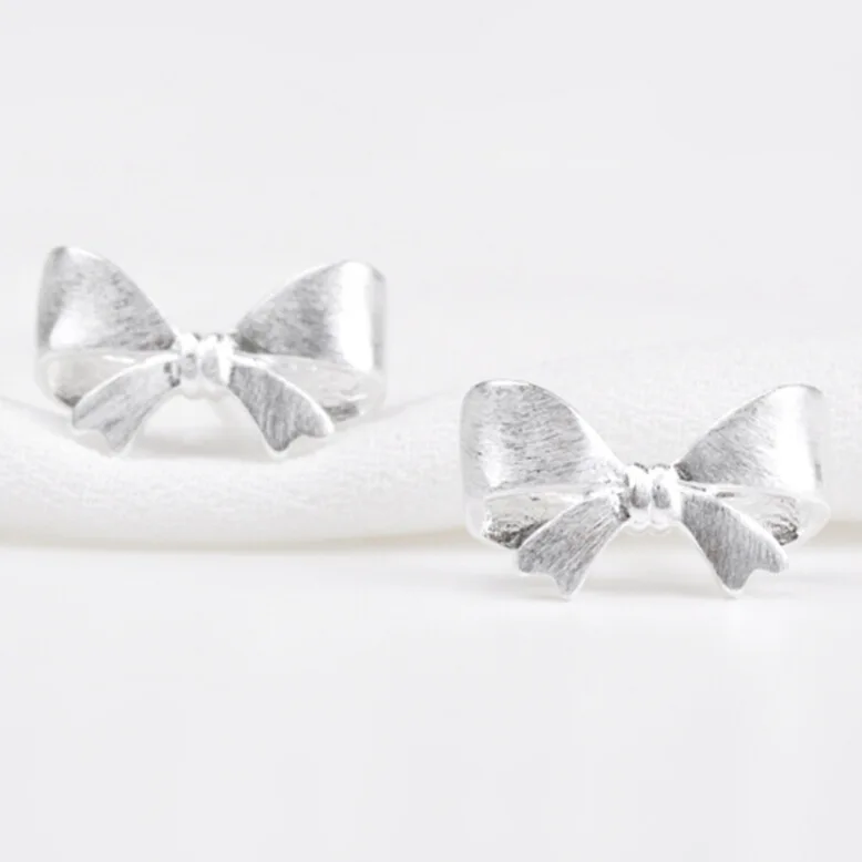 Женские серьги с бантом из стерлингового серебра 925 пробы новый дизайн