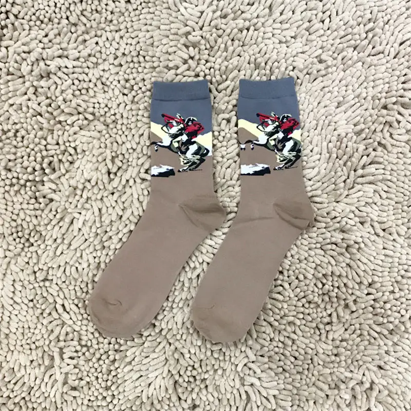52094 Moda Socmark счастливые мужские носки смешное искусство платье носки цвет много мужские летние модные носки набор с принтом Ван Гог искусство носки - Цвет: 52094