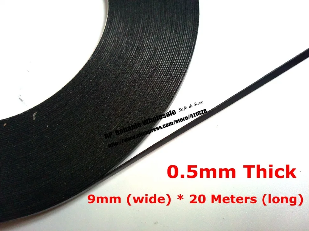

9mm Wide, (0.5mm Thick), 20M/Roll, Two Sides Adhesive DustProof Sponge Black Foam Tape for PC Case, Tablet, Device