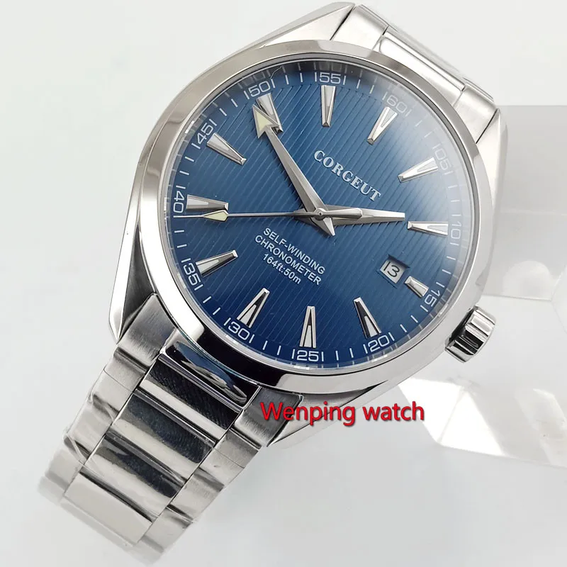 Часы Corgeut 41 мм Saphirglas Blau dial Datum Automatisch Herren W2861