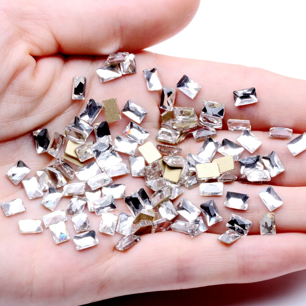 02 crystal 4X6 20 шт. кристалл AB Storm горный хрусталь вспышка трапециевидный прямоугольный квадратный Прозрачный водяной Дрель украшения поставки ювелирных изделий - Цвет: 02 crystal 4X6