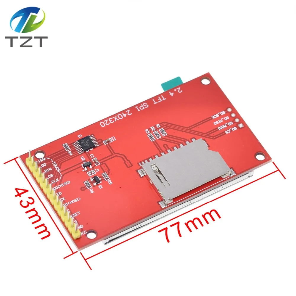 2," 240x320 SPI TFT lcd модуль последовательного порта+ 5 В/3,3 В адаптер PBC Micro SD ILI9341 Белый светодиодный с сенсорным/без сенсорного для Arduino