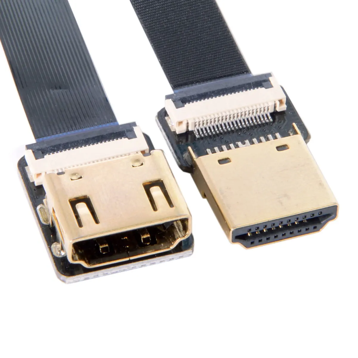 

Jimier 20 см 50 см FPV FPC HDMI-совместимый кабель CYFPV Прямой HDMI-совместимый Type-A штекер-гнездо FPC плоский кабель