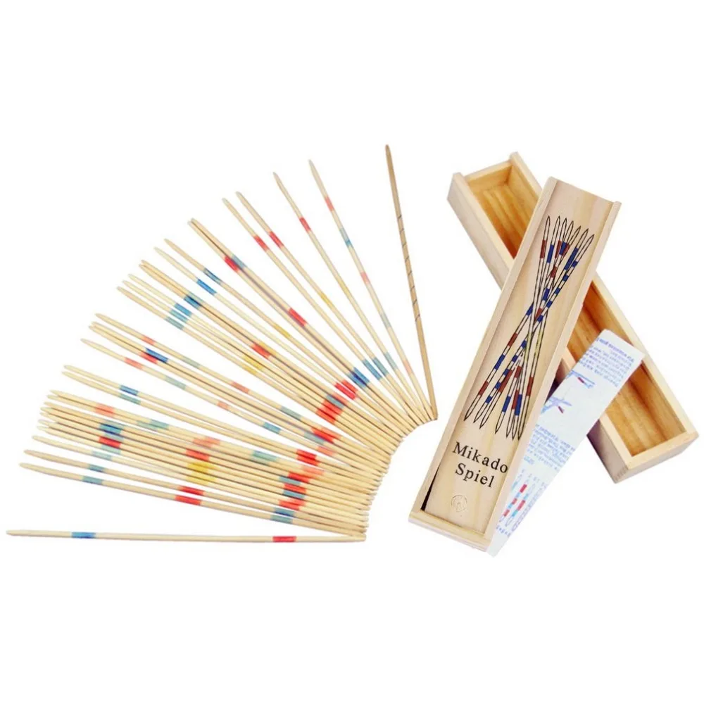 Baby Educational Wooden Traditional Mikado Spiel Pick Up Sticks Tool With Wood Box Game Develop Math Ability Learning Toys | Игрушки и