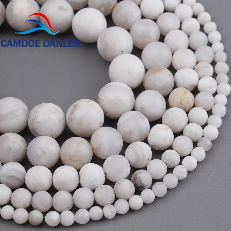 Бусины из натурального камня матовые белые кружевные Агаты искусственные бусины