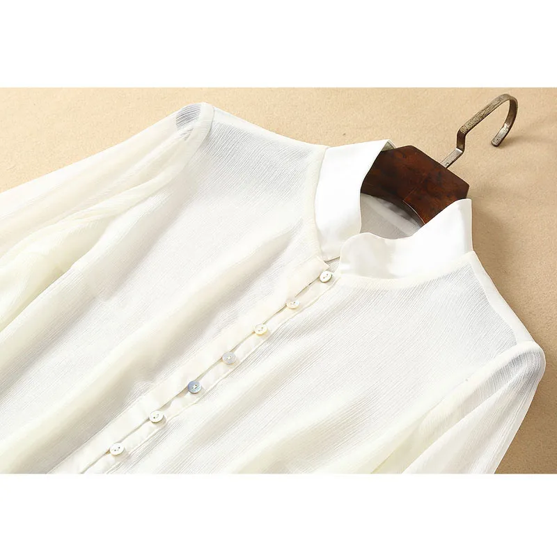 Женский костюм из двух предметов однотонная шелковая рубашка с воротником