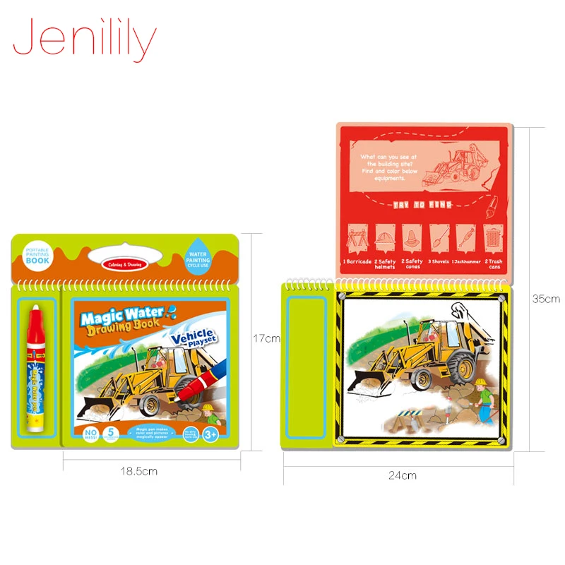 Jenilily JN2328 1 транспортная серия водяная книга для рисования с волшебной ручкой