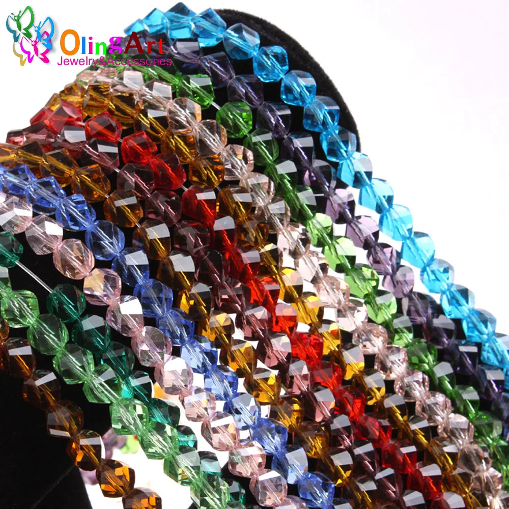 OlingArt AAA 8 мм 60 шт смешанный граненый цвет спираль/хрустальные бусины с