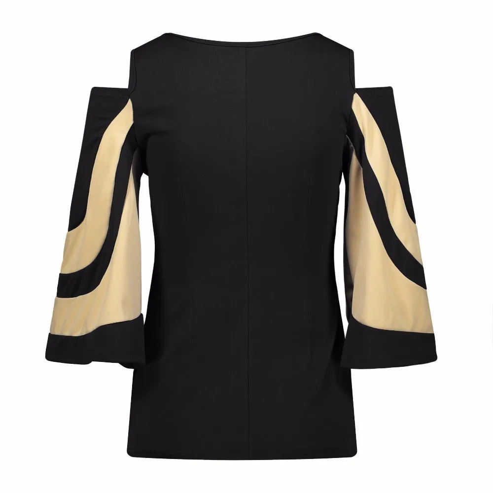 VITIANA Women Black Striped 3/4 Batwing Sleeve Elegant Summer Tops Tee Female 2018 Spring Off Shoulder T Shirt Ladies Clothing|off shoulder t shirt|t