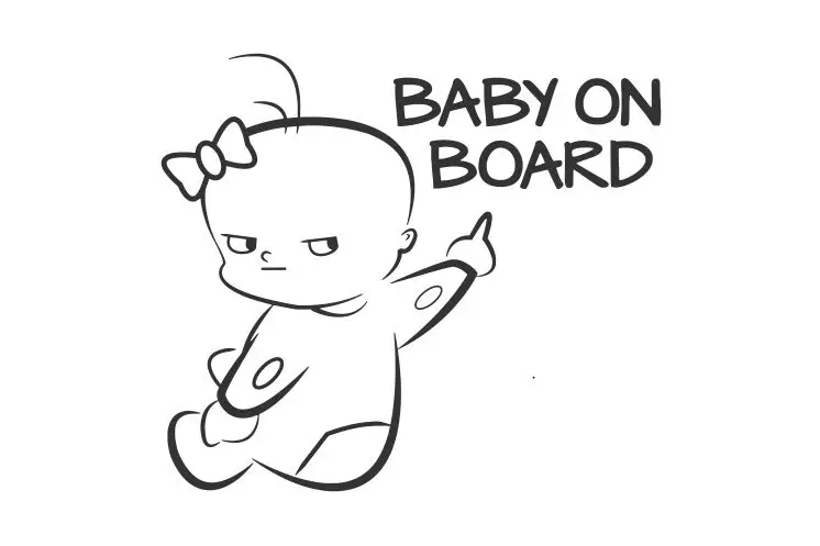 Детский с бантом сидя на полу растягивающиеся пальцы автомобильная наклейка для