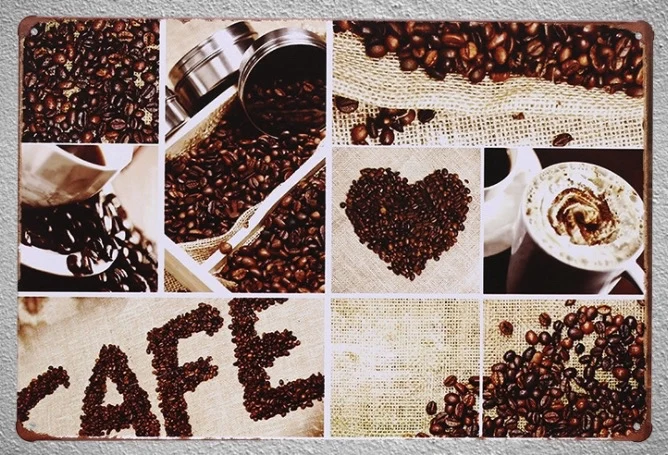 

1 pc Coffee Cappuccino Espresso Latte Italian shop Tin Plate Sign wall man cave Decoration Man cave Art Poster metal vintage