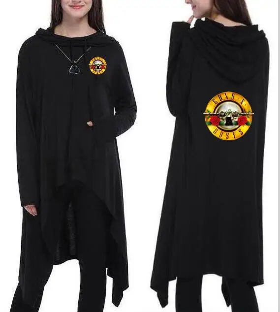 Мода guns N' Roses Hoodie Новый худи в уличном стиле длинный пуловер с капюшоном