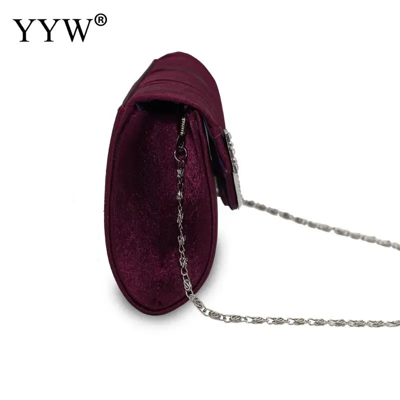 Женский клатч с цепочкой бордовые Стразы Длинный кошелек для свадьбы 2019|Вечерние