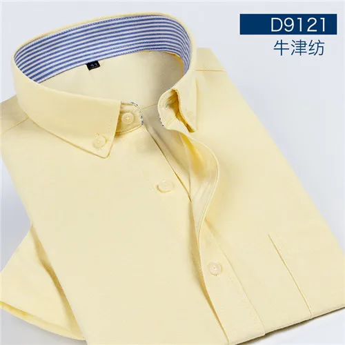 D9121 DAVYDAISY Новое поступление Летняя мужская рубашка оксфорд рубашки с коротким рукавом модная повседневная клетчатая саржевая рубашка мужская брендовая одежда DS318 - Цвет: D9121