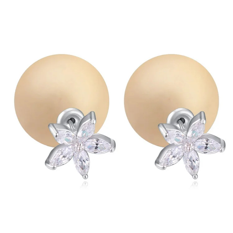 Изысканные серьги-гвоздики с цветами изящная бижутерия AAA кубический цирконий