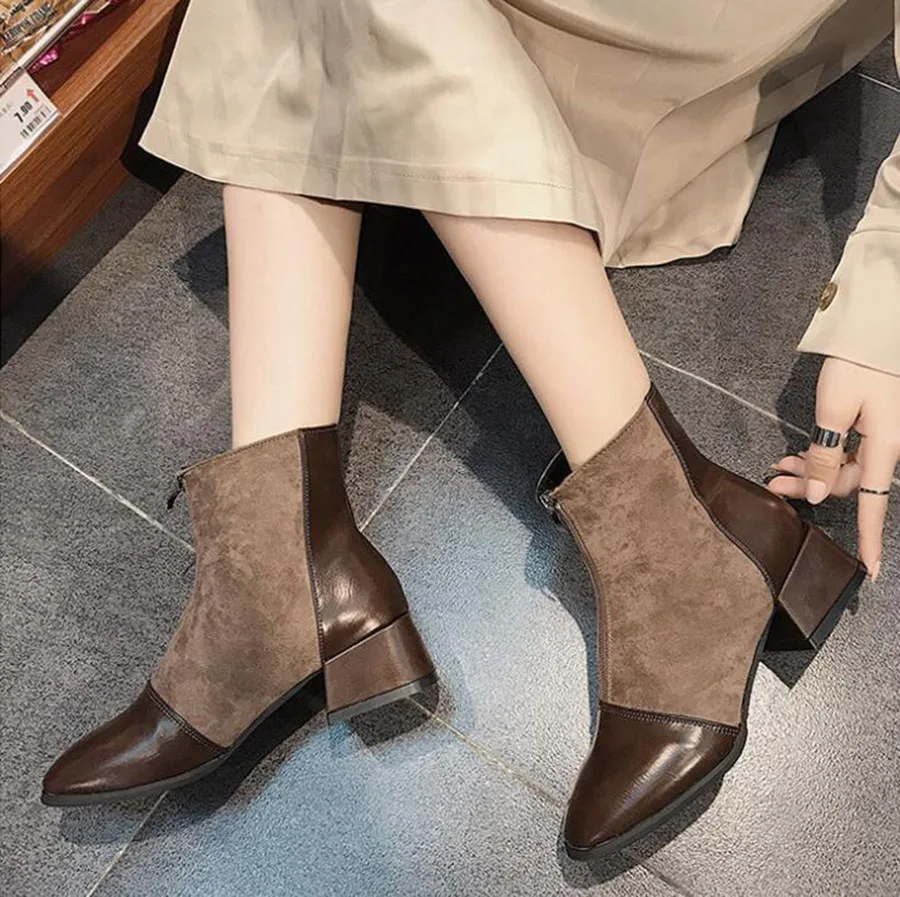 Новинка универсальные модные женские короткие ботинки из искусственной кожи и