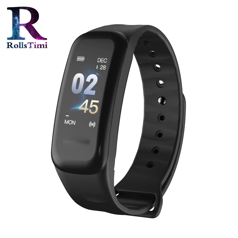 Black RollsTimi повседневные мужские умные браслеты сердечный ритм SmartWatch женские фитнес-трекер шагомер спортивные наручные часы IOS Android - Цвет: Black