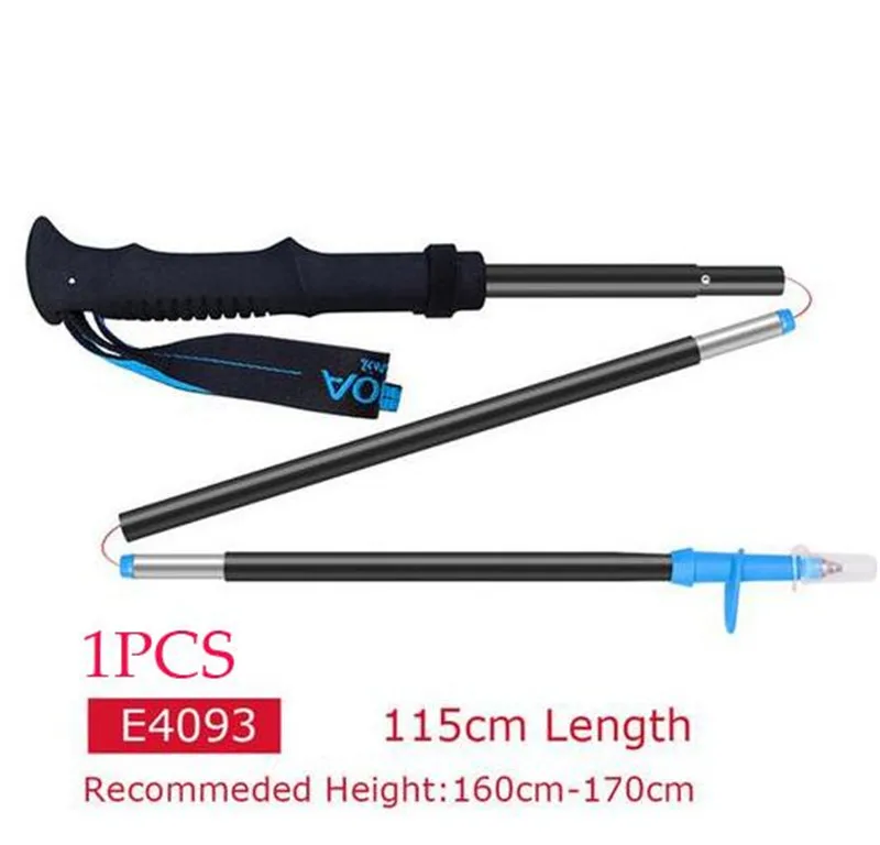 1pcs Blue 115CM AONIJIE ультра-светильник EVA складной Ультра светильник быстрой блокировки трекинговых Пеший Туризм полюс ходьба Бег Stick 3-х секционный - Цвет: 1pcs Blue 115CM