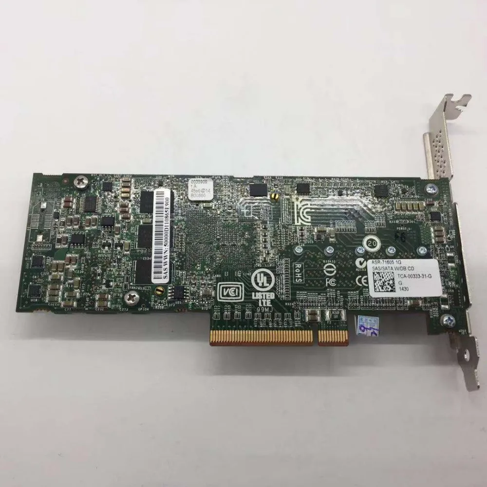 

Microsemi PMC Adaptec RAID 71605 P/N: 2274400-R ASR-71605 16-Port 6Gb/s PCI-E 3.0 X8 Controller SAS Card
