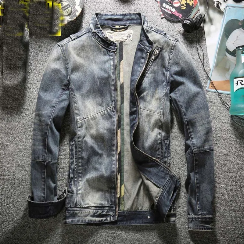 New Arrivals Mens Biker Jeans Jacket Coats Streetwear Patchwork Pattern Designer Male Suit Denim XXXL | Мужская одежда