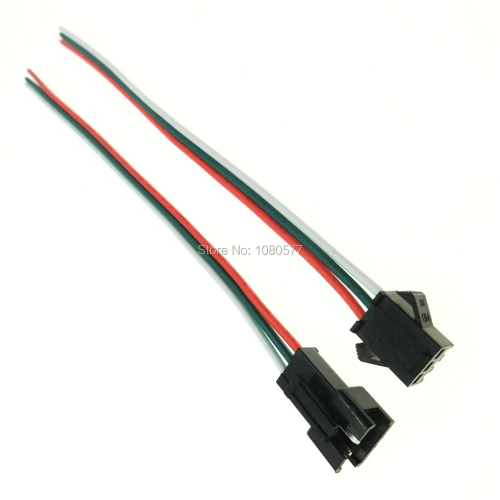 

10 пар 15 см JST SM 3Pin LED кабель Разъемы Женский Мужской Для WS2812B WS2811 WS2812 Светодиодная лента