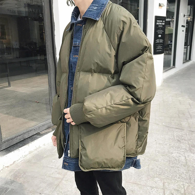 Новинка Зима 2019 свободные японские толстые короткие мужские корейские