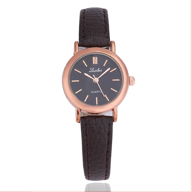 Luobos маленький циферблат Горячая продажа Женские часы модные кожаные кварцевые