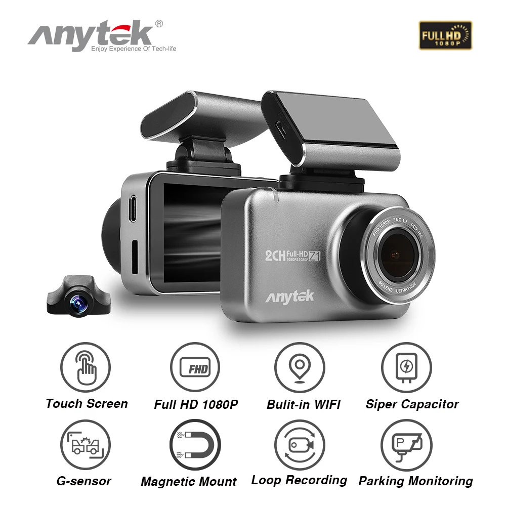 Автомобильная камера Anytek Z1 DVR DVRS 1080P FHD Dash Cam с сенсорным экраном Wi Fi