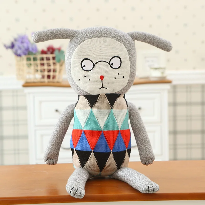 Счастливый мальчик воскресенье Мягкие плюшевые игрушки куклы Peluche ручной вязки