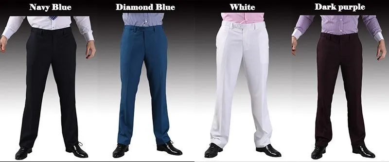 Тонкие брюки мужской формальный деловой Slim Fit Свадебный костюм брюки Diamond синий цвет красного вина черные брюки Размеры 44 плюс Размеры A37