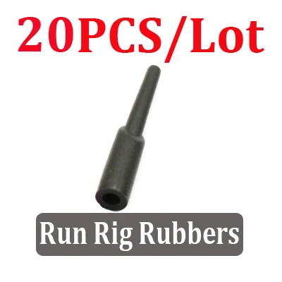 20PCS Run Rig Rubber 30 шт., аксессуары для ловли карпа, набор для запуска снастей, Хели чод, снасти, кольца, зажимы, коннектор, резиновая бусина для рыбалки, вертолета, снасти для ловли карпа - Цвет: 20PCS Run Rig Rubber