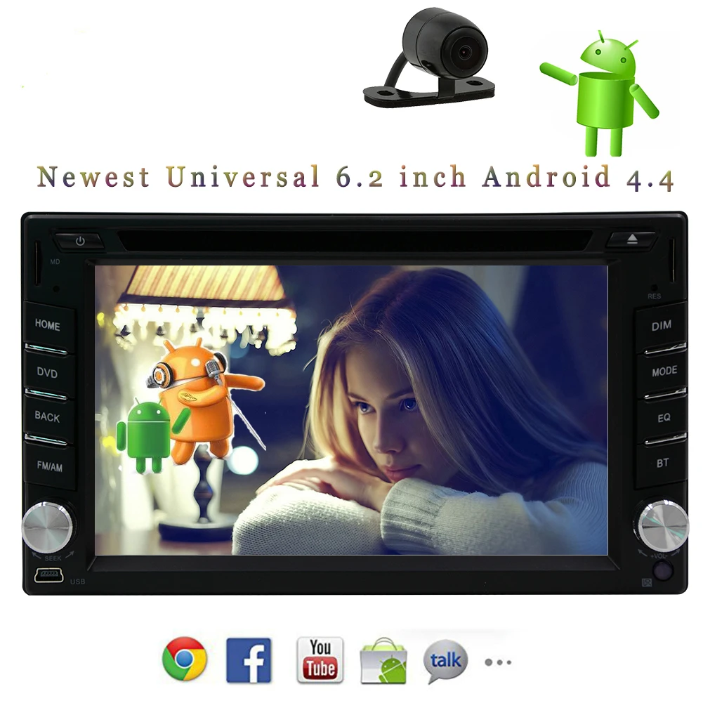 Камера в тире USB APP 6 2 &quotвай фай Авторадио Bluetooth Android 5 1 автомобильный DVD видео
