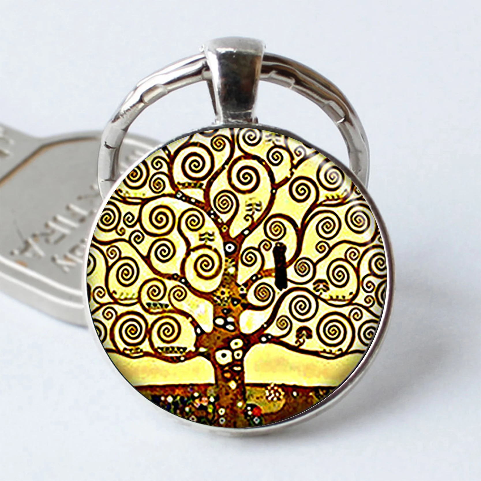 Кольцо брелок с имитацией дерева|tree key chain|key chain ringkey |