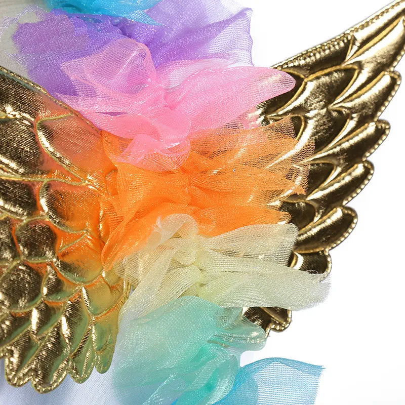 Детский костюм розового единорога Радужное платье детское платье-пачка для