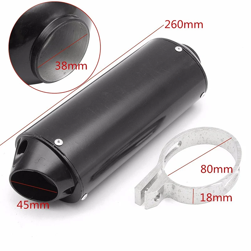 Black Motorcycle 38mm Exhaust Muffler For Universal 125 150 160cc PIT Dirt Bike | Автомобили и мотоциклы