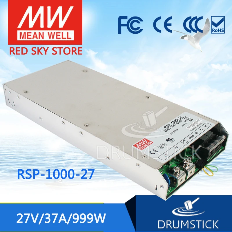 Бренд MEAN WELL представляет RSP-1000-27 27В 37A meanwell RSP-1000 27V 999W один Выход Питание |