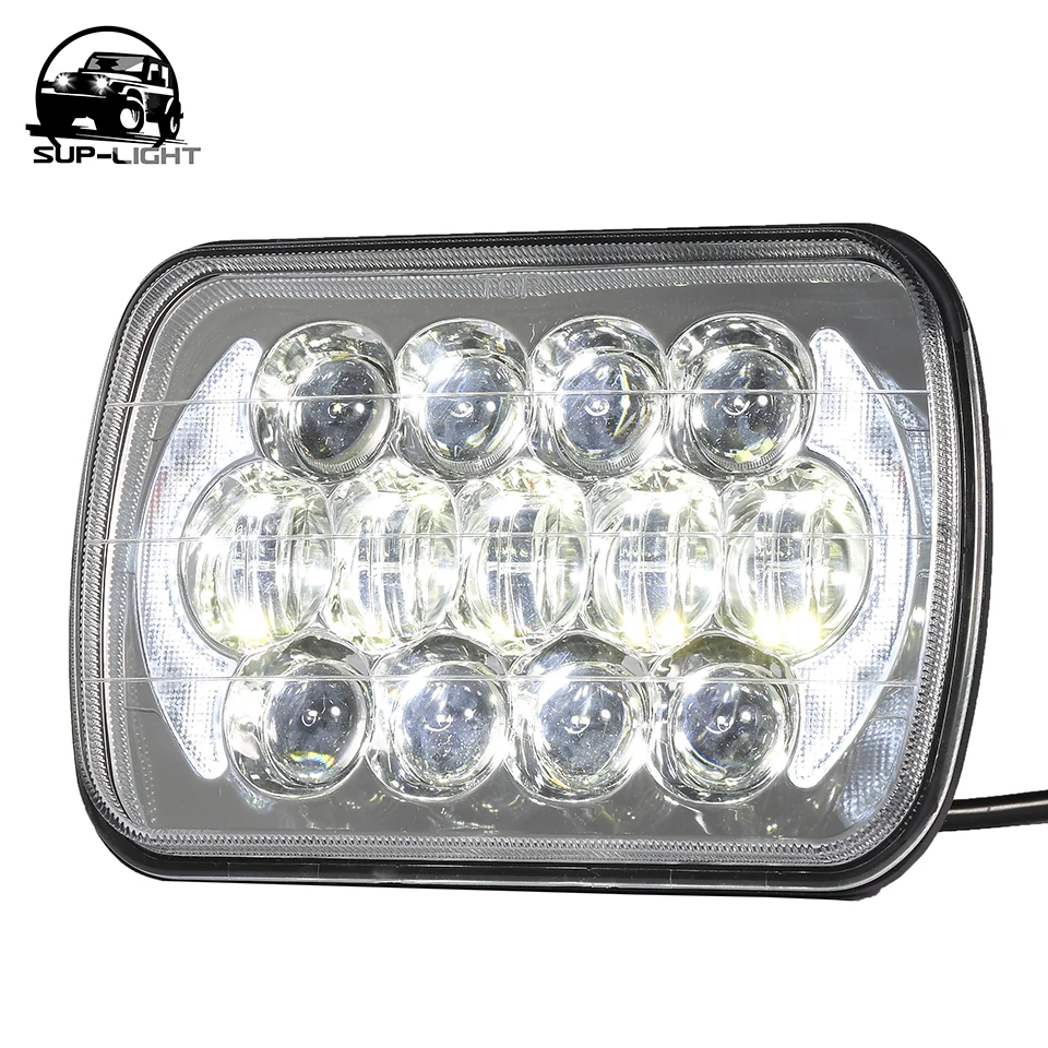 Пара 5x7 7x6 дюймов светодиодные фары 7 105 Вт Сменные для 1986 1995 Jeep Wrangler YJ и 1984 2001 Cherokee