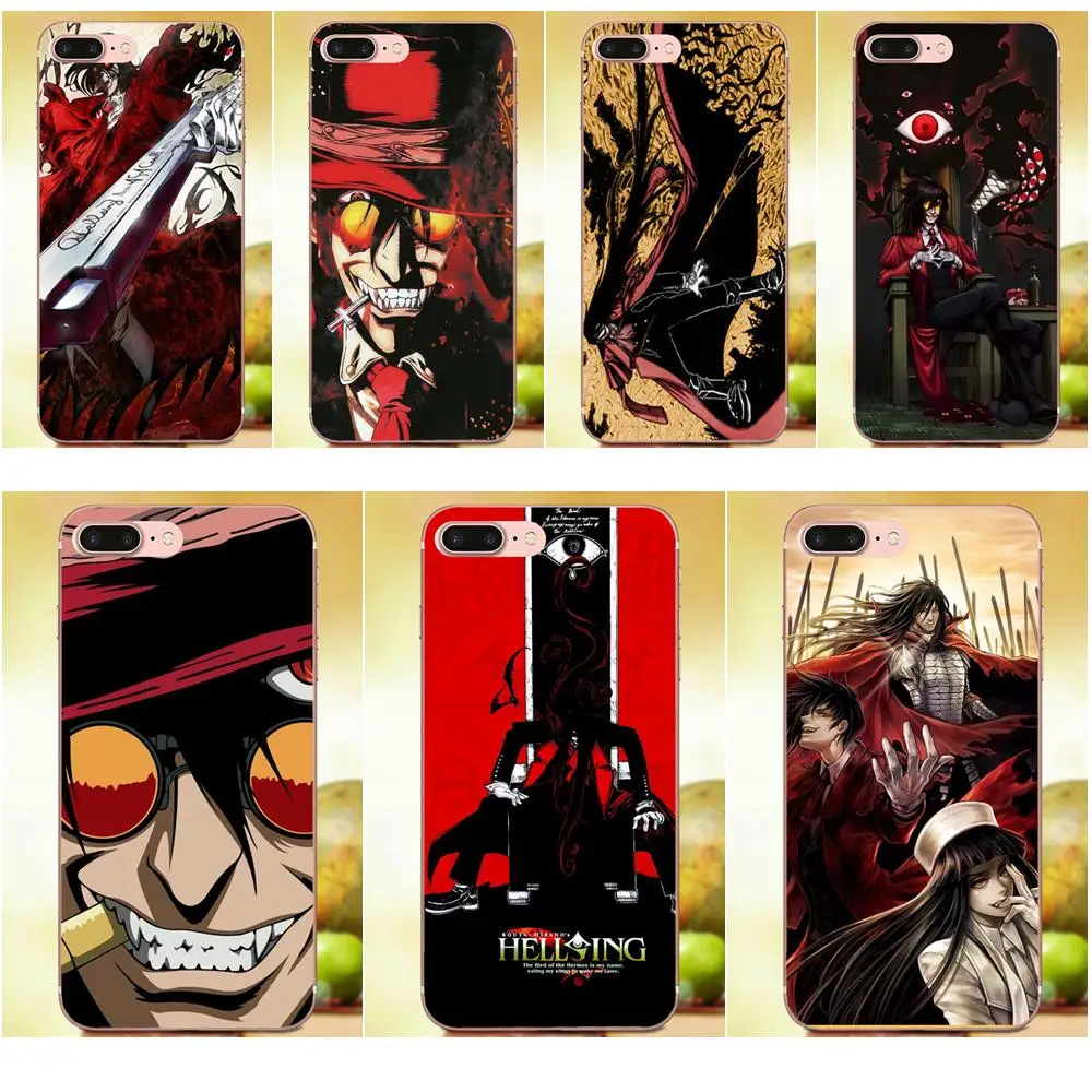 Рисунок из ТПУ для Samsung Galaxy Note 2 3 4 5 8 9 S3 S4 S5 S6 S7 S8 S9 mini Edge Plus специальный аниме Alucard