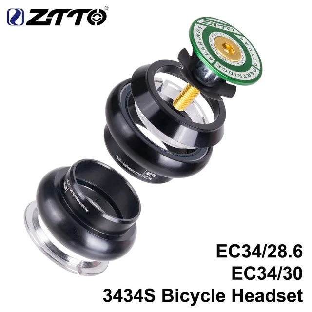 green Ztto MTB дорожный велосипед рулевая колонка беспроводная гарнитура 34 мм EC34 CNC 1-1/8 28,6 прямая трубка вилка 34 беспроводная гарнитура 3434 S - Цвет: green