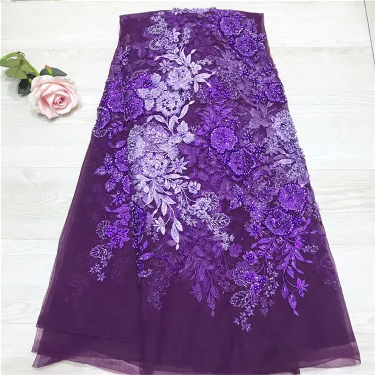 Высококачественная африканская кружевная ткань вышивка бисером Тюлевое кружево