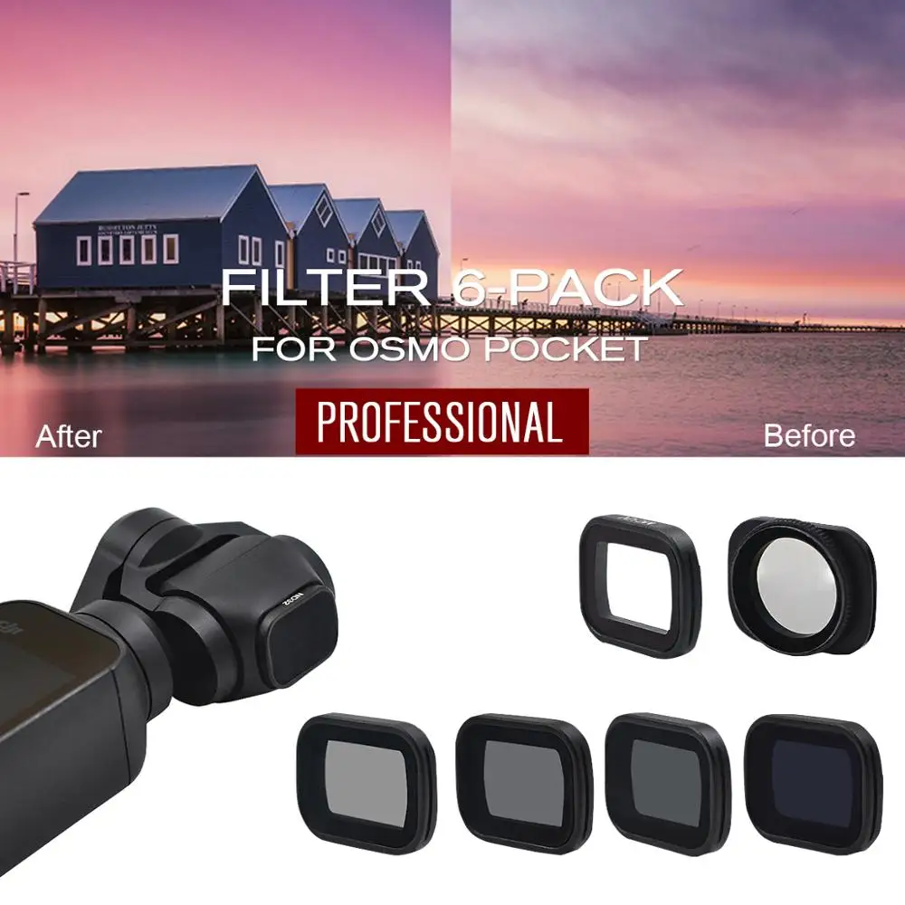 STARTRC OSMO Pocket Camera Filter CPL/UV/ND 4 8 16 32 64 Neutral Filters Set For DJI Osmo Optical Glass Lens Accessories | Электроника