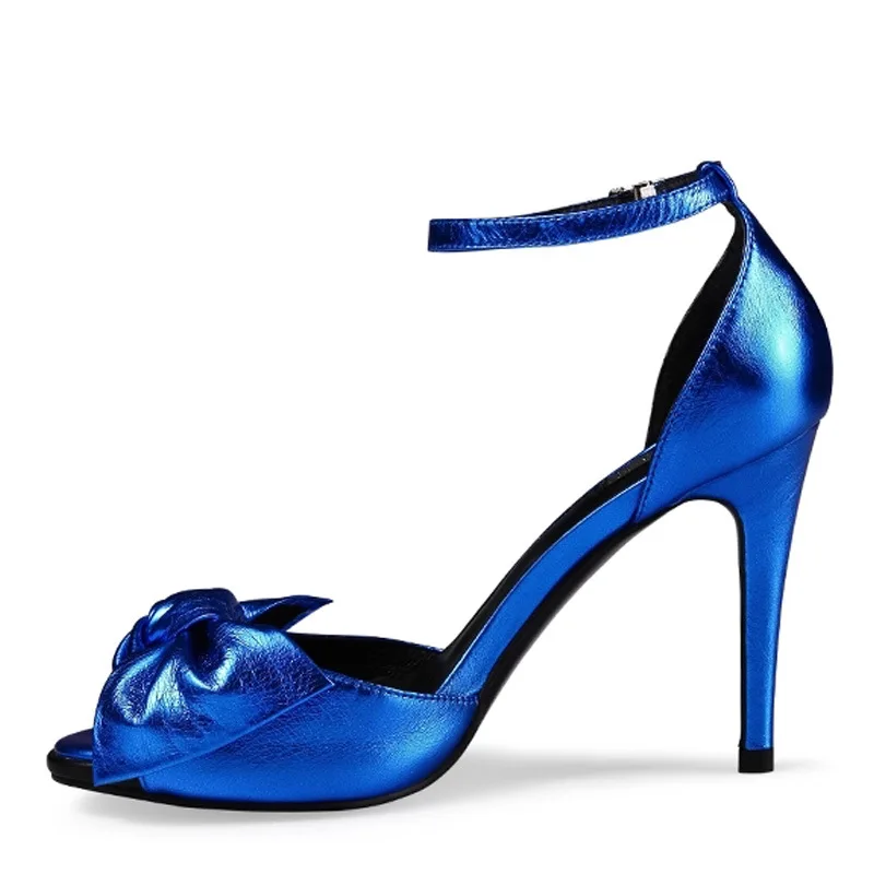 Пикантные женские модные туфли лодочки босоножки с бантом на шпильке открытым