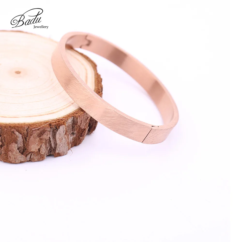 Badu розовое золото пара браслет Матовая нержавеющая сталь Открытый с пряжкой